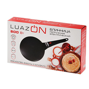 Блинница электрическая LuazON LBEL-03, d=20 см, тефлон,  800 Вт, черная 3666555 000000000001186375