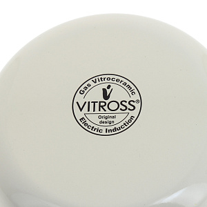 Кастрюля 1,5л VITROSS Rosa сферическая форма слоновая кость эмалированная сталь 000000000001101620