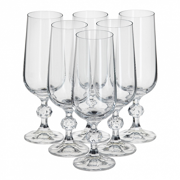 Набор бокалов для шампанского Клаудия Crystalite Bohemia, 180мл, 6предметов 000000000001007314