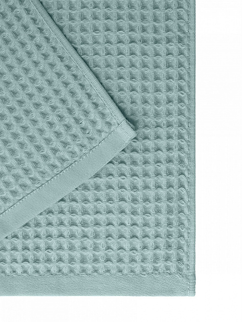 Полотенце вафельное 70x140см DE'NASTIA для бани/сауны 300гр голубой хлопок 000000000001228553