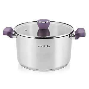 Кастрюля с крышкой 5,8л Servitta серия Viola нержавеющая сталь 000000000001221622