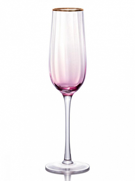 Набор фужеров для шампанского 2шт 250мл LUCKY Градиент розовый стекло 000000000001208030