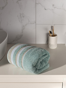 Полотенце махровое LUCKY Бордюр точки 450gsm 70x140 100% хлопок, голубой D100293 000000000001227636