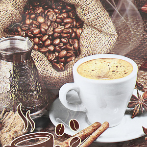 Пакет 28х34см Кофе 60мкм ручка петля полиэтилен 000000000001212943