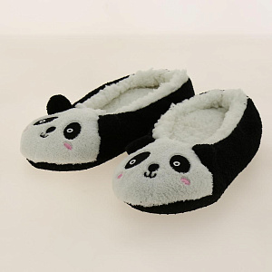 Туфли домашние (тапки) Животные флис черный/белый р.39-40 100%пэ J000056(39-40) 000000000001187760