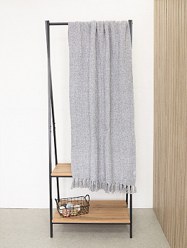 Покрывало 200x220см DE'NASTIA серый вафельное меланж хлопок 000000000001229653