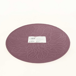 Салфетка сервировочная DE'NASTIA D36см пионы 100%ЭВА тёмно-розовый E000092 000000000001199307