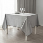 Скатерть 140x180см DE'NASTIA Natural вышивка по краю светло-серый меланж хлопок/полиэстер