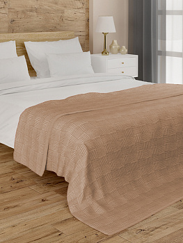 Простыня махровая 200x220см DE'NASTIA коричневый жаккард хлопок 000000000001199292