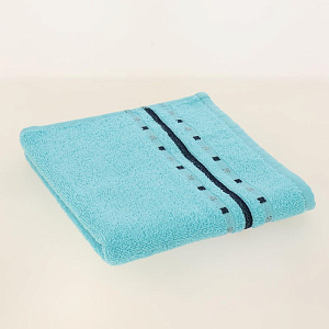 Полотенце махровое 50*90 Чекерс аква пр-ва Азербайджан, гладкокрашеные с контрастным бордюром, 100% хлопок, кольцевая пряжа. 108543 000000000001196789