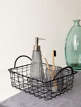 Корзина 25x20x10см DE'NASTIA с ручками черный сталь 000000000001229601