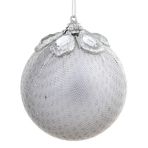 ДУ Шар серебро/стразы 8х8х8см 79057 000000000001179663