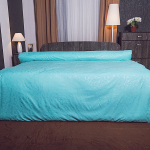 Пододеяльник DE'NASTIA 175х210см бирюза 100%Микрофибра C010323 000000000001109609