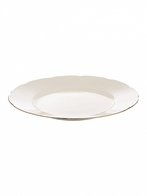 Тарелка десертная 21см DE'NASTIA OLYMPOS белая с золотистой каймой фарфор 000000000001218842