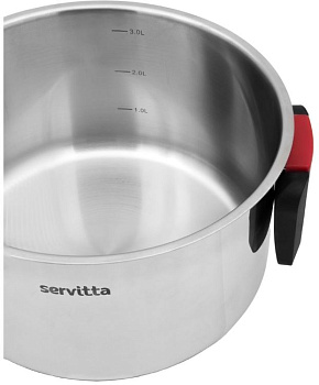 Кастрюля 3,4л SERVITTA Compatto с крышкой нержавеющая сталь 000000000001215480