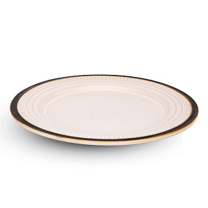 Тарелка десертная 21,5см Орнамент белый/черная полоса керамика 000000000001217640