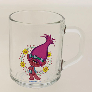 Набор детской посуды 3 предмета (салатник/кружка/тарелка) КОРАЛЛ Тролли стекло 000000000001197537