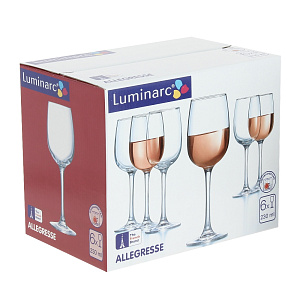 АЛЛЕГРЕС Набор бокалов для вина 6шт 230мл LUMINARC стекло J8163 000000000001116334
