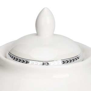 Сахарница 310мл Stephanie с перламутром серебро фарфор 000000000001219805