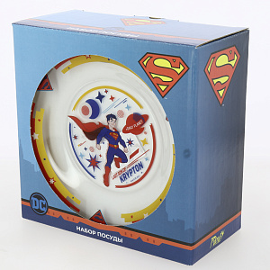 Набор детский посуды PRIORITY Супермен/Warner стекло 000000000001216536