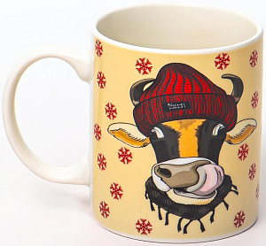 Кружка фарфор 350мл МИКС 4 декора НА УДАЧУ OLAFF 200-08038 000000000001202093