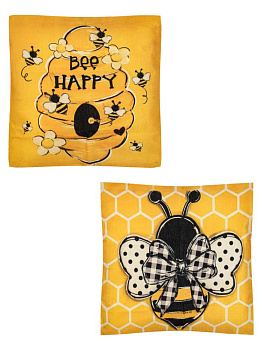 Чехлы для подушек декоративные 2шт 44х44см с принтом в ассортименте хлопок/лен 000000000001229199