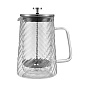 Френч-пресс 1л BRAVO Рефленный с двойными стенками боросиликатное стекло
