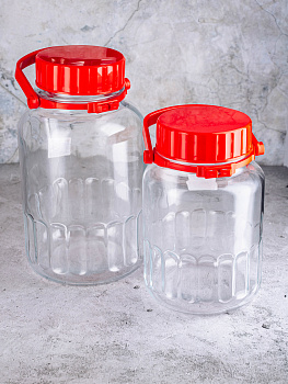 HARVEST Банка для сыпучих продуктов 5л PASABAHCE красная крышка стекло 000000000001205303