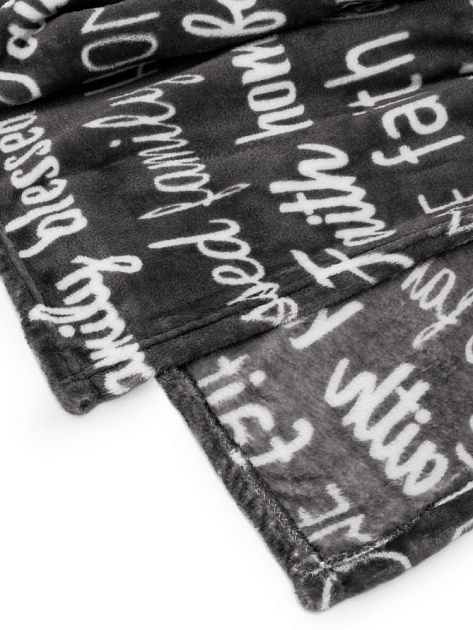 Плед 190x200см LUCKY Газета графит флис полиэстер 000000000001219027