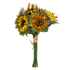 Цветок искусственный букет Подсолнухи 27см 000000000001218424