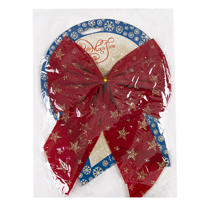 Бант 17х21x0,01см красный-золото 78695 000000000001179635