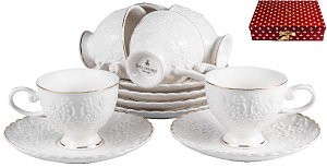 Набор кофейный фарфор 12шт 6чашек 100мл+6блюдец подарочная упаковка ГАЛЕНА Balsford 101-30055 000000000001194003