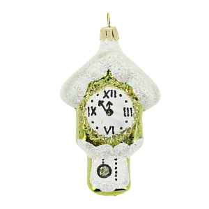 Декоративное украшение Часы 10см БИРЮСИНКА золото стекло 000000000001207671