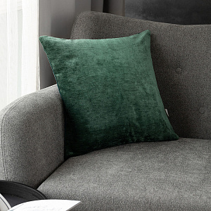 Наволочка декоративная 45х45см DE'NASTIA на молнии зеленый велюр меланж полиэстер 000000000001226960