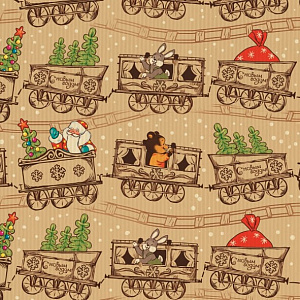 Бумага упаковочная крафт 70х100см ИНТЕРПАК Домики 000000000001215335