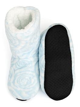 Туфли домашние-тапки р.35-37 LUCKY Угги Розы серо-голубой полиэстер 000000000001204922