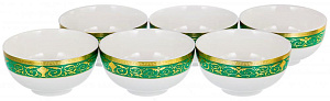 Набор пиал 6шт 200мл BALSFORD Эстелла Восточные сказки золото/зеленый фарфор 000000000001197890