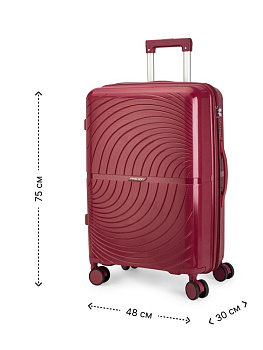 Чемодан на колесах L абстракция отделом красный PP 000000000001226569