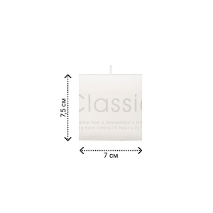 Свеча колонна Square 7х7х7,5см белая 000000000001220830