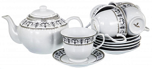 Набор чайный фарфор13шт 6 чашек220мл+6блюдец+чайник1200мл подарочная упаковка АЛЬХЕНА GUTERWAHL 114-17045 000000000001193919