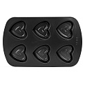 Форма для выпечки 6шт 42x26,5x3,6см LUCKY Сердце 0,5мм углеродистая сталь 000000000001217852