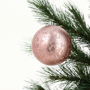 Набор новогодних шаров 6шт 8см (блестки-2шт,матовый-2шт,рельеф-2шт) розовый пластик 000000000001209030