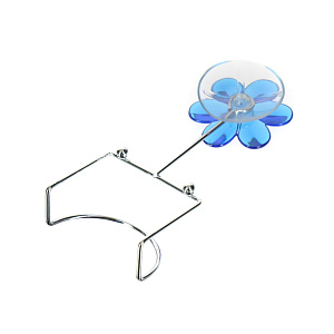 Подставка для губки с цветком на присоске Мультидом, пластик, сталь 000000000001126910