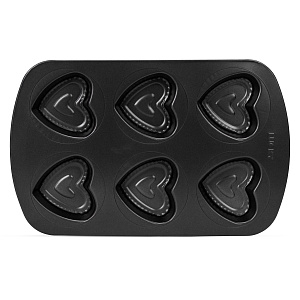 Форма для выпечки 6шт 42x26,5x3,6см LUCKY Сердце 0,5мм углеродистая сталь 000000000001217852