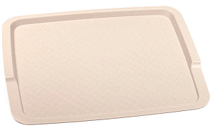 Поднос 42,5х32х2,2см PHIBO светло-бежевый флэк пластик 000000000001222405