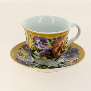 Набор чайный (13) 6 чашек 250мл+6 блюдец+чайник 1000мл, подар.уп ,CM-F13-SGB-018 000000000001170024