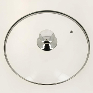 Крышка 30см TIMA круглая НЖС ручка металлический обод стекло 000000000001200711