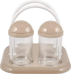 Набор для соли и перца Plast Team с подставкой для салфеток 2шт 50мл мокко 127х127х115мм PT9101МК-12 000000000001201378