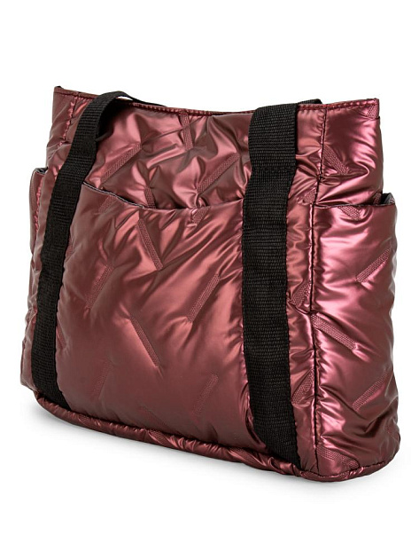 Сумка шоппер 35х11х29см стеганная с боковыми карманами бордо полиэстер 000000000001229468