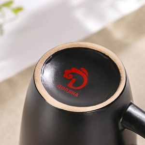 Кружка 380мл ДОЛЯНА Глянец серый керамика 000000000001211111